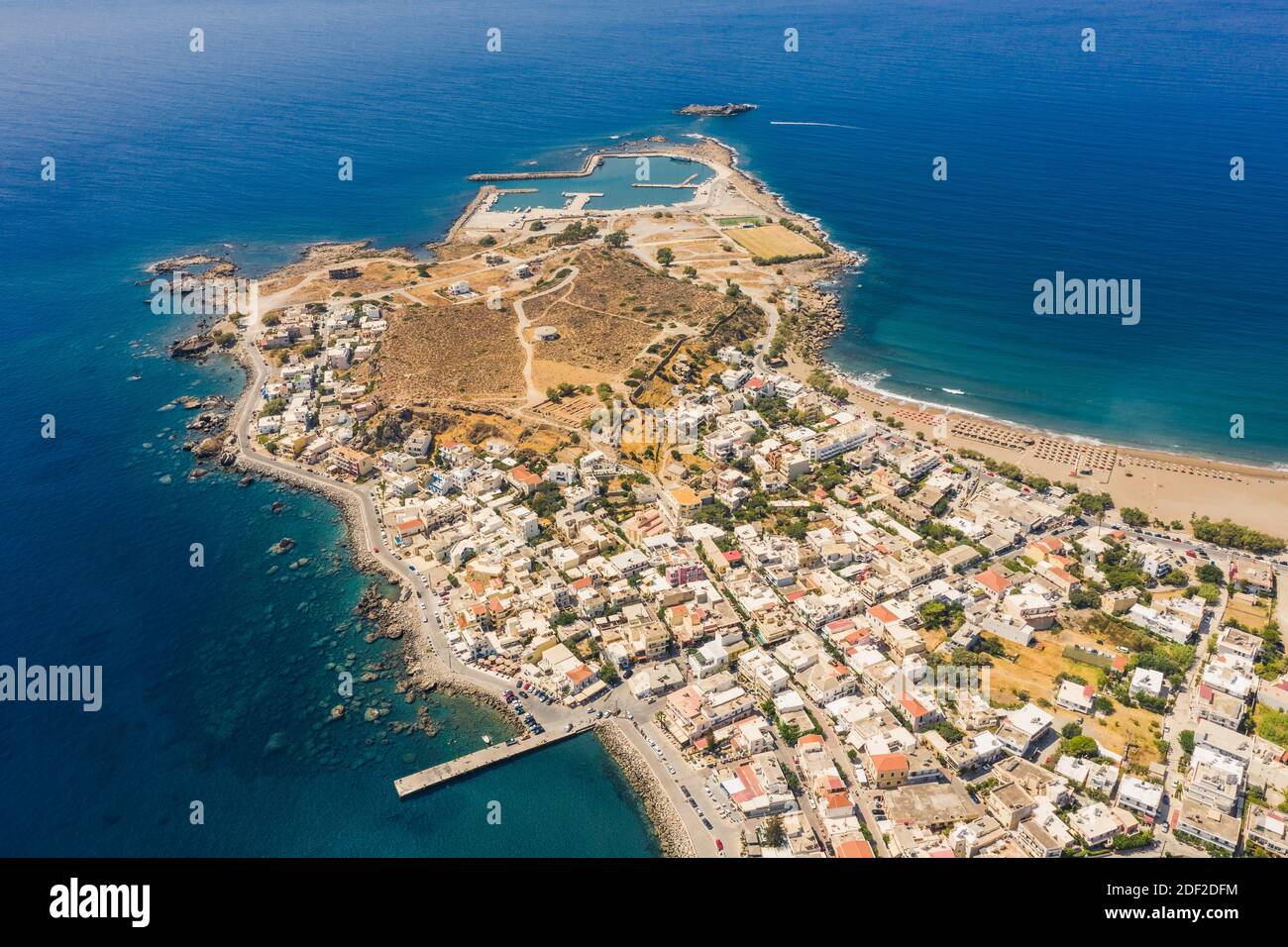 Town of Palaiochora by Libyan Sea in Chania regional unit, Greece Stock Photo