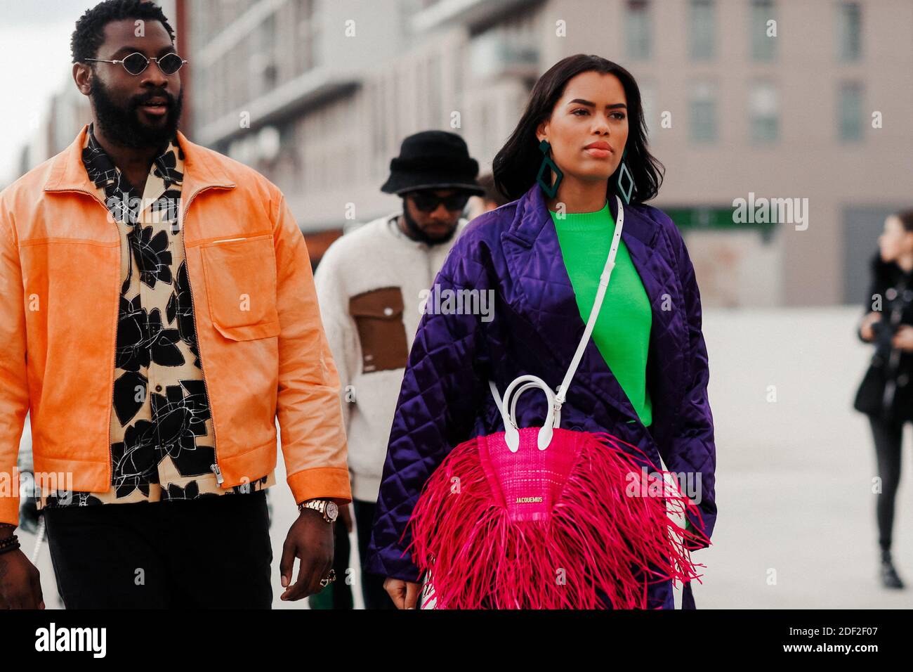 Street style, Damso (left) arriving at Jacquemus Fall-Winter 2020-2021  show, held at La Defense Arena, Paris, France, on January 18th, 2020. Photo  by Marie-Paola Bertrand-Hillion/ABACAPRESS.COM Stock Photo - Alamy