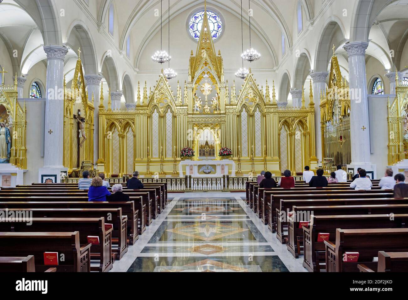 Alabama Hanceville Shrine of the Most Blessed Sacrament,of Our Lady of the Angels Monastery OLAM,13th century Franciscan style church monastery,inside Stock Photo
