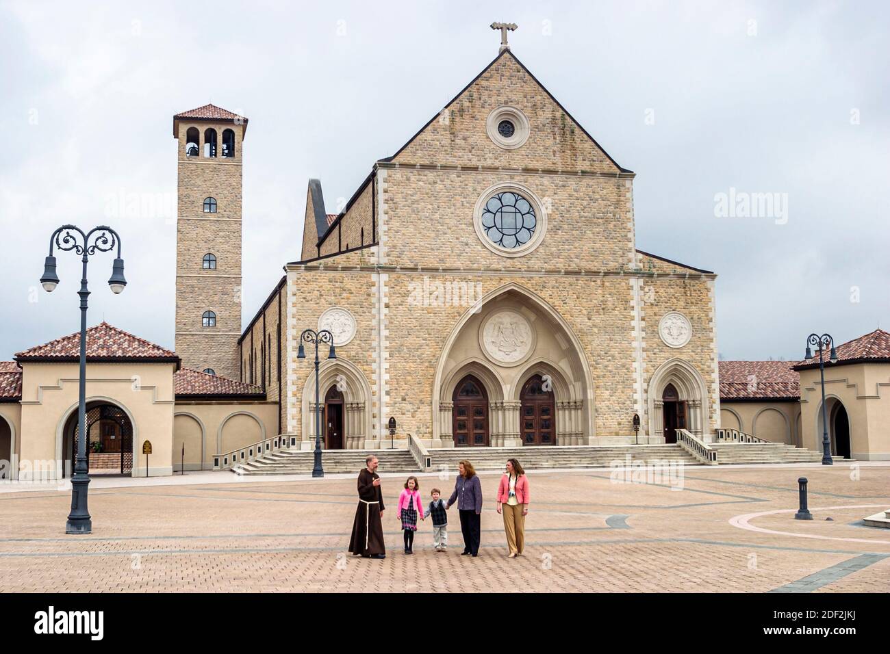 Alabama Hanceville Shrine of the Most Blessed Sacrament,of Our Lady of the Angels Monastery OLAM,13th century Franciscan style church monastery piazza Stock Photo