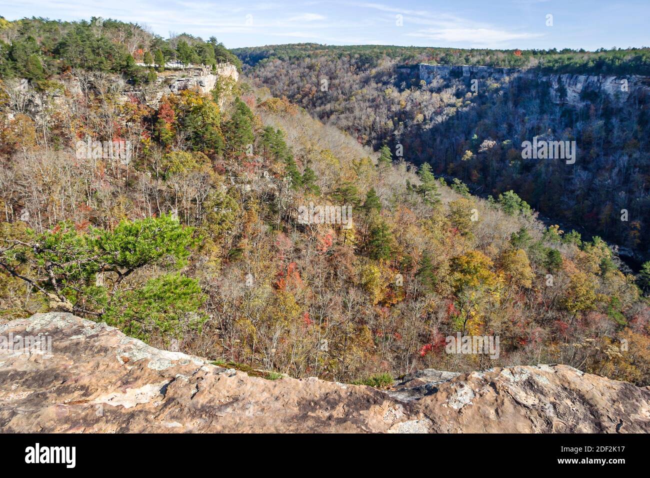 Alabama Lookout Mountain Little River Canyon National Preserve,nature natural scenery late fall overlook panaramic view, Stock Photo