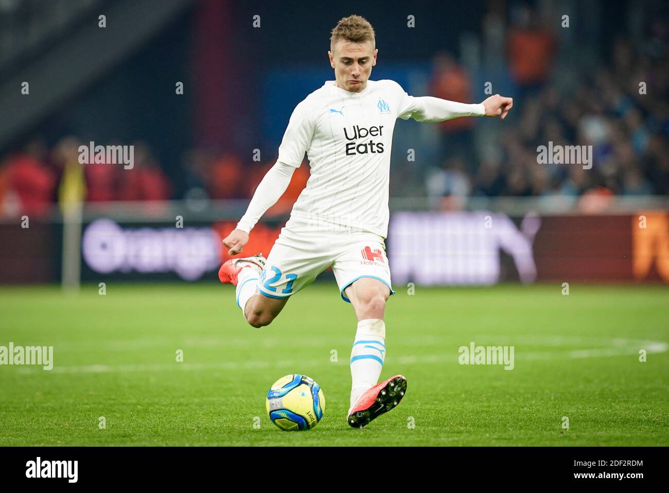 Valentin Rongier (OM) during the French Ligue 1 football match Olympique de Marseille v FC Nantes at the Orange Velodrome, in Marseille, France on February 22, 2020. Photo by Julien Poupart/ABACAPRESS.COM Stock Photo