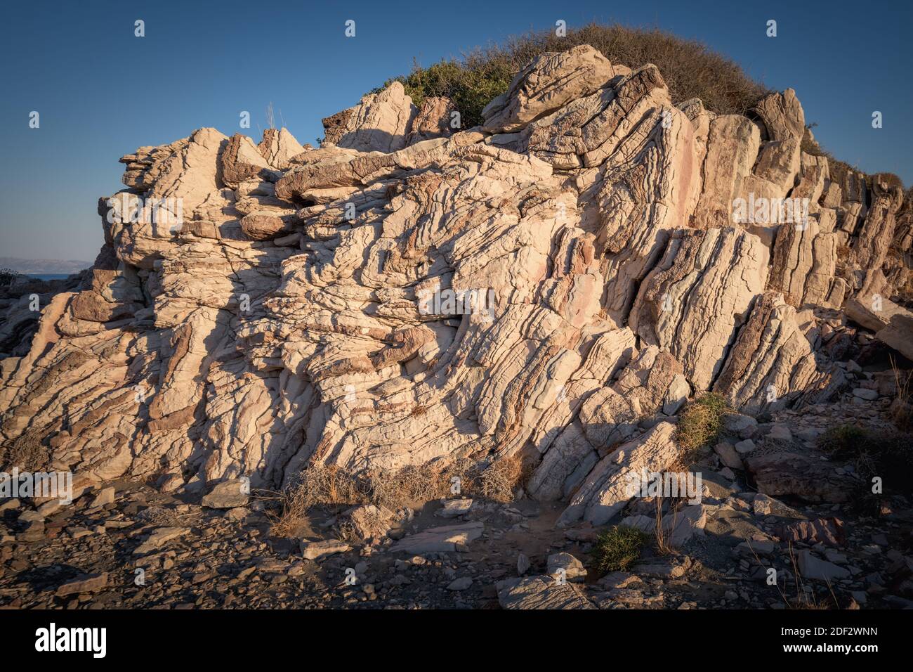 Apoplystra Folds near Agios Pavlos at Crete, Greece Stock Photo