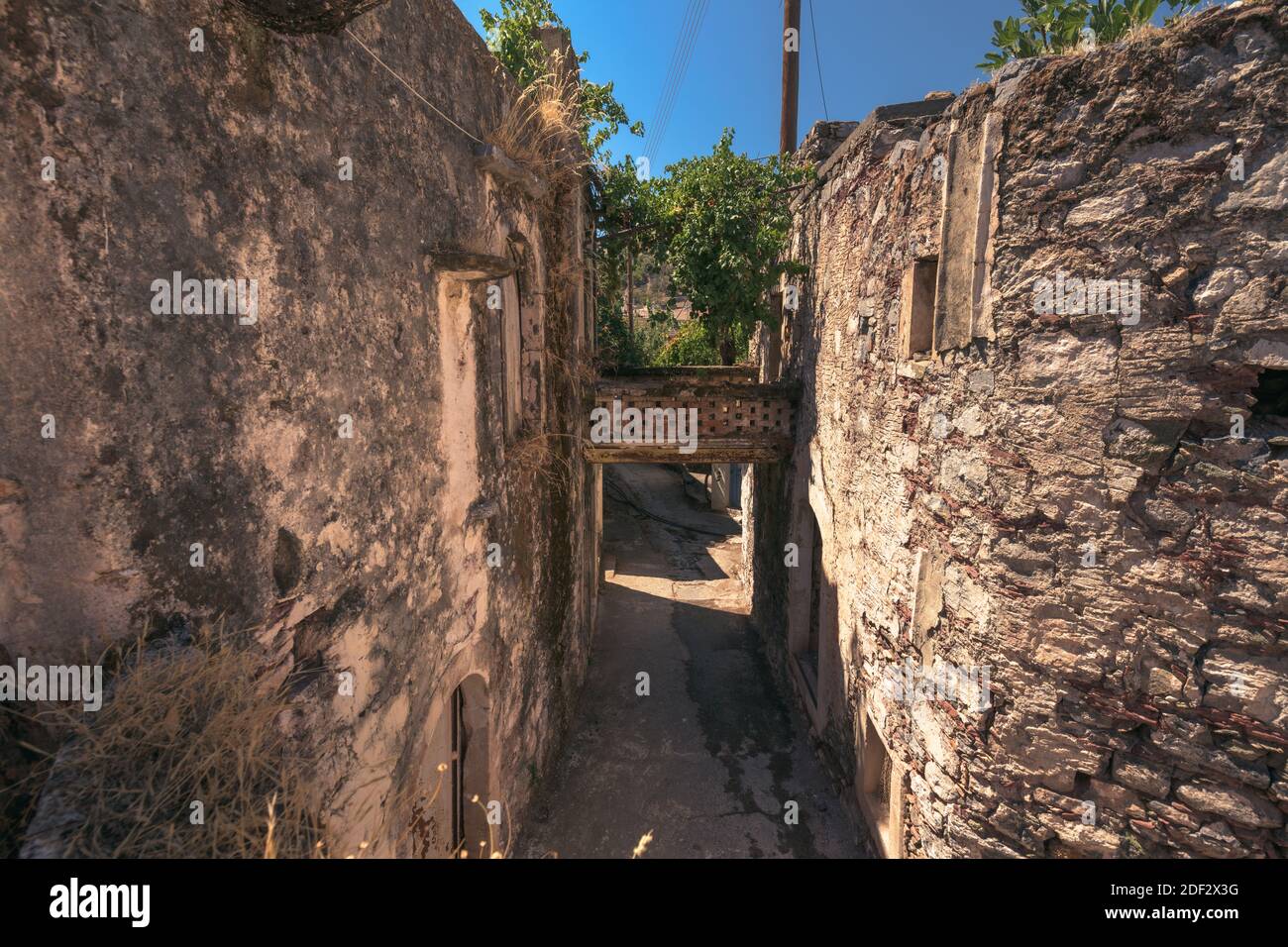 The ghost village of Kalami at Crete, Greece Stock Photo