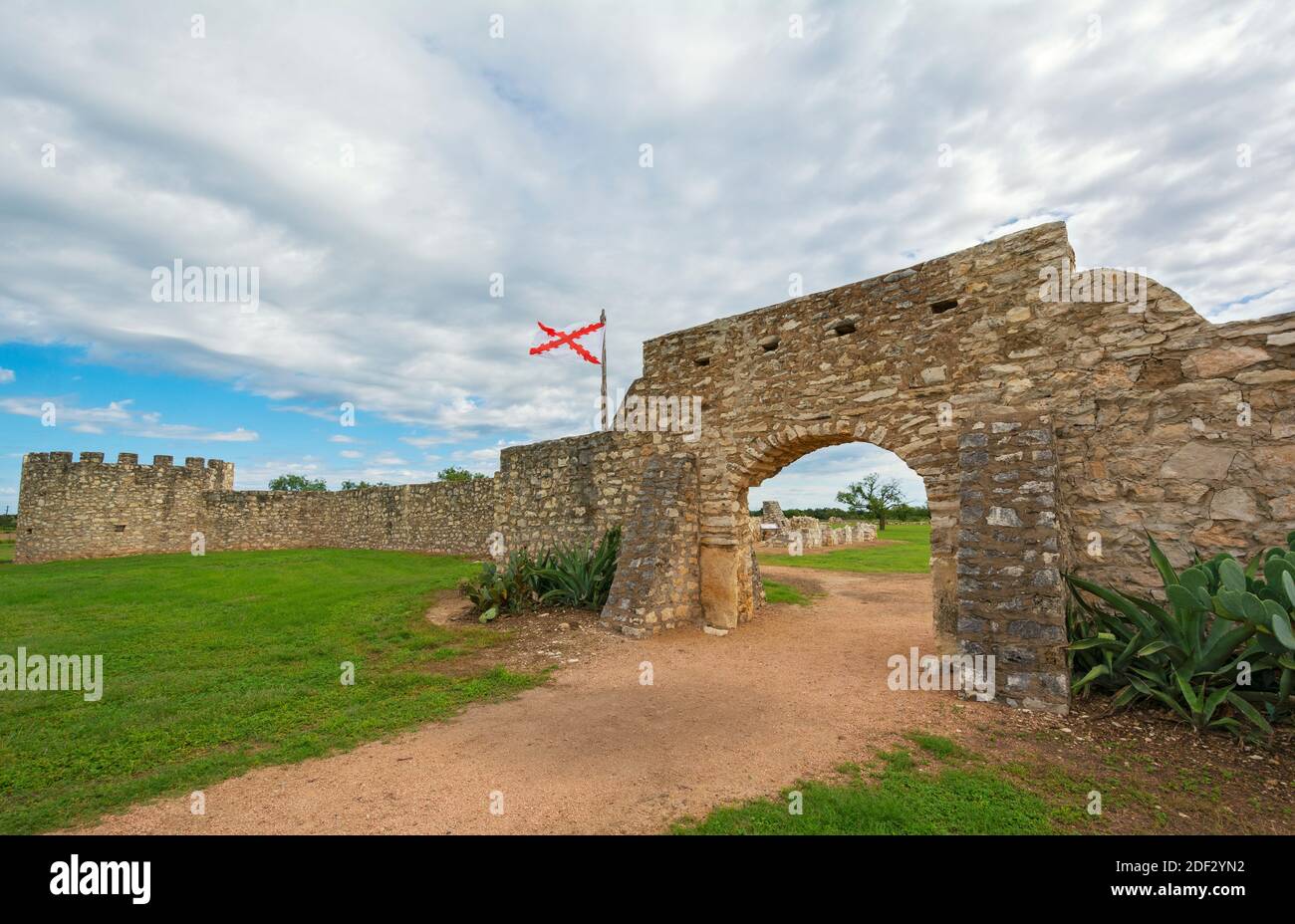 Texas, Menard County, Presidio de San Saba, fort circa mid 18C Stock Photo