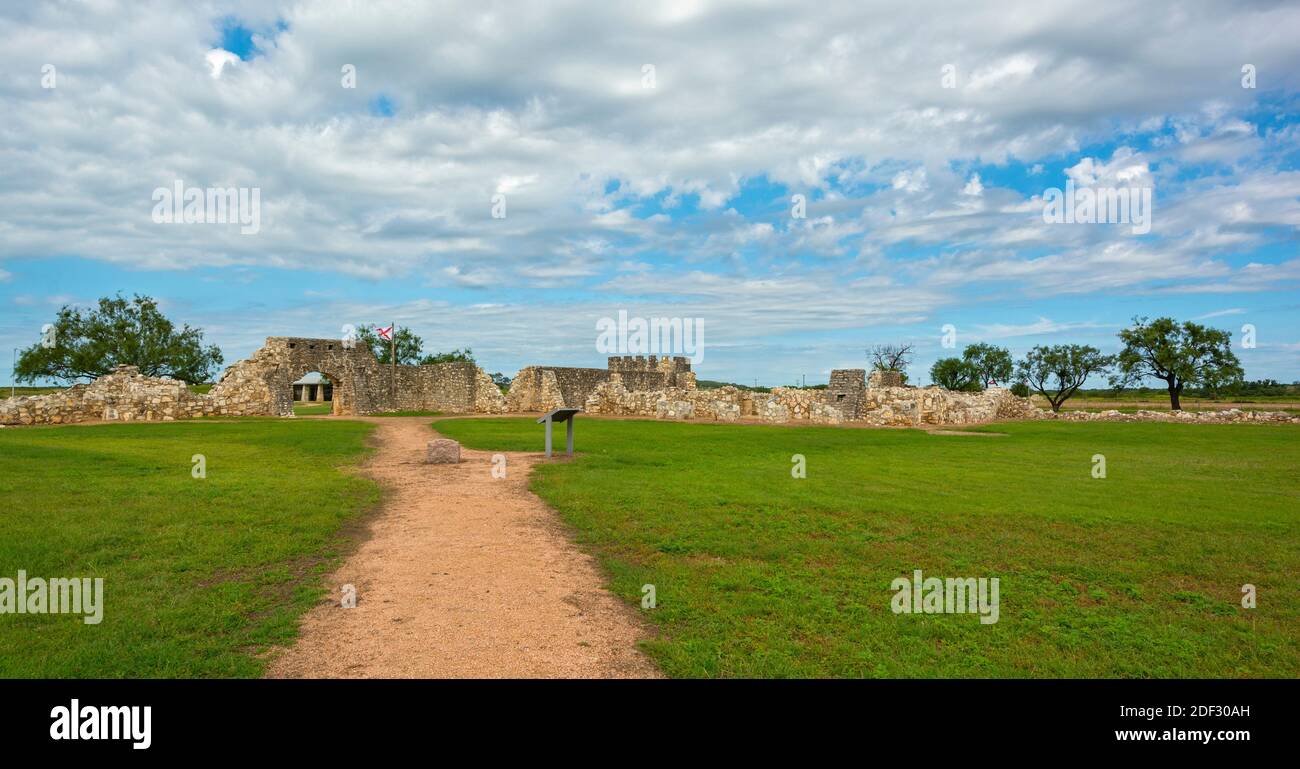 Texas, Menard County, Presidio de San Saba, fort circa mid 18C Stock Photo