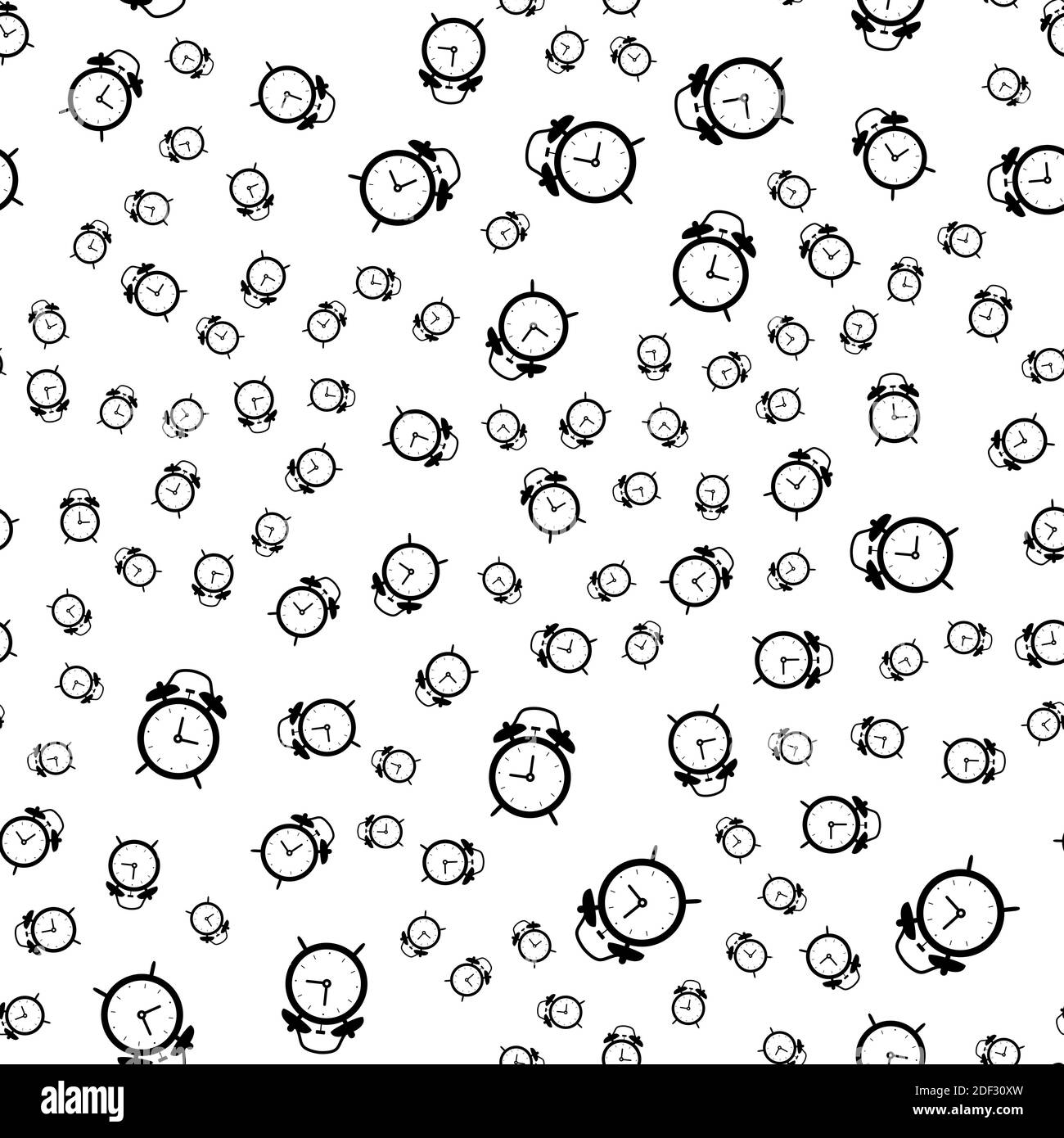 Alarm Clock Seamless Pattern background. Illustration Stock Photo - Alamy