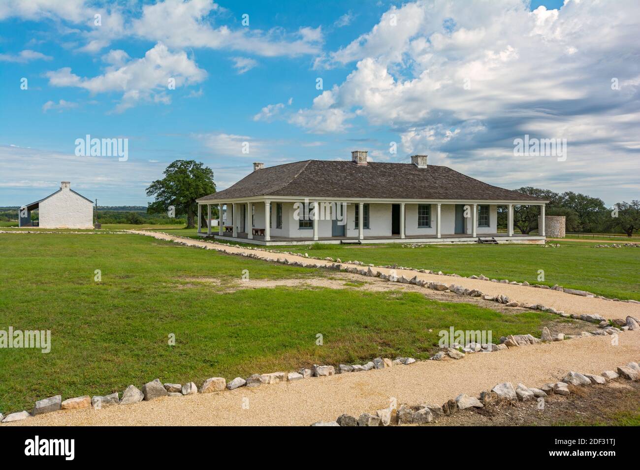 Texas Forts Trail, Fort McKavett State Historic Site, Post Headquarters built 1852 Stock Photo