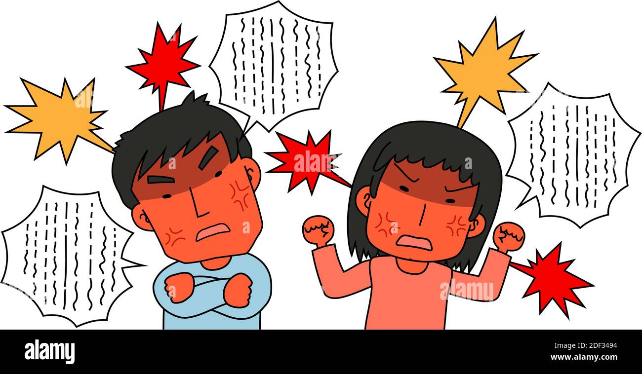 Pattern Matching Angry This is a illustration of angry couple making a fierce complaint Stock ...