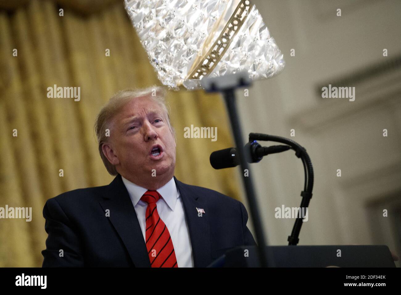 US President Donald J. Trump delivers remarks during the National ...