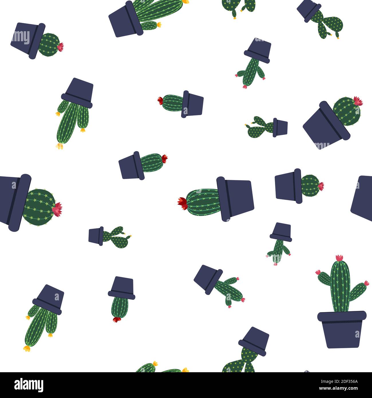 Cactus Seamless Pattern Background Illustration Stock Photo - Alamy
