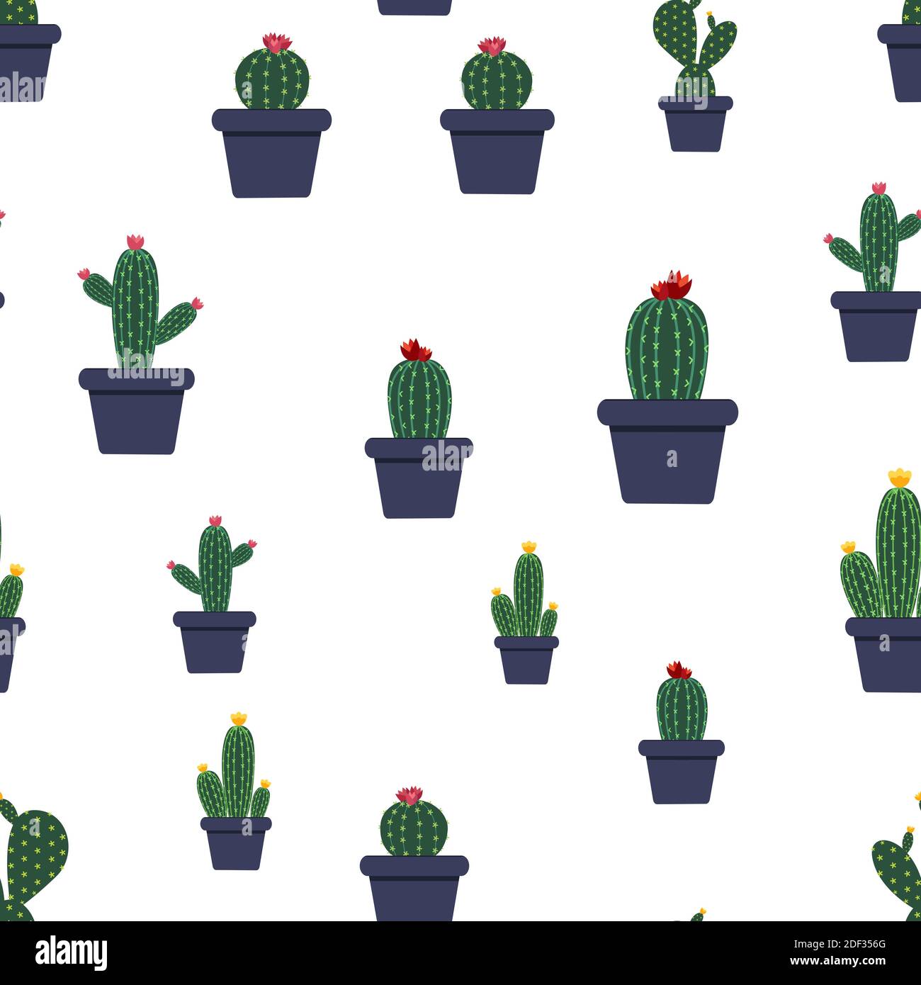 Cactus Seamless Pattern Background Illustration Stock Photo - Alamy