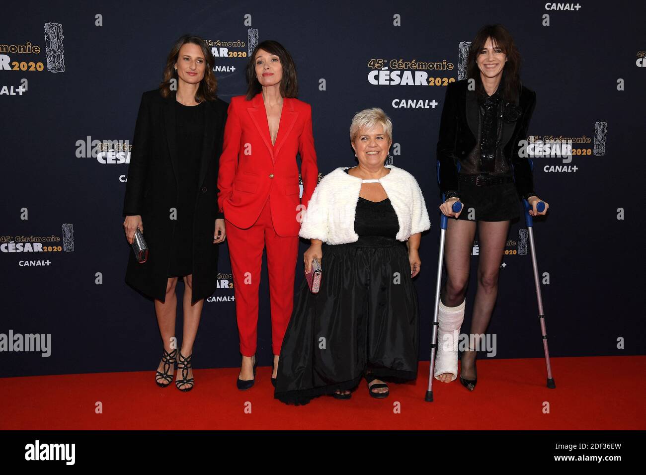 Camille Cottin Anne Marivin Mimie Mathy And Charlotte Gainsbourg Pose On The Cesar Film Awards 2020 Ceremony Red Carpet For An Episode Of Call My Agent At Salle Pleyel In Paris On February 28 2020 In Paris France Photo By David Niviere