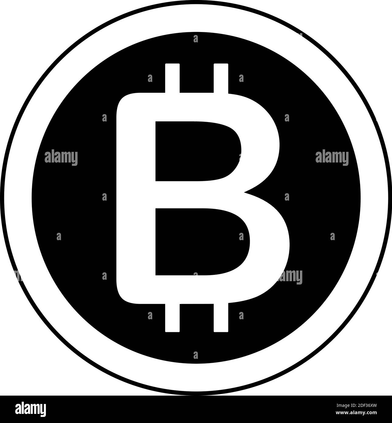 Bitcoin Monogram This is a illustration of Monochrome One bitcoin medal Stock Vector ...