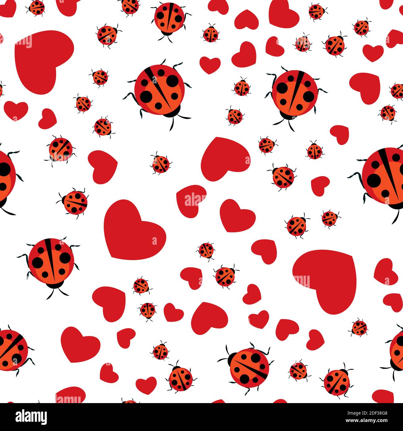 Cute Ladybug Seamless Pattern Background Illustration Stock Photo - Alamy