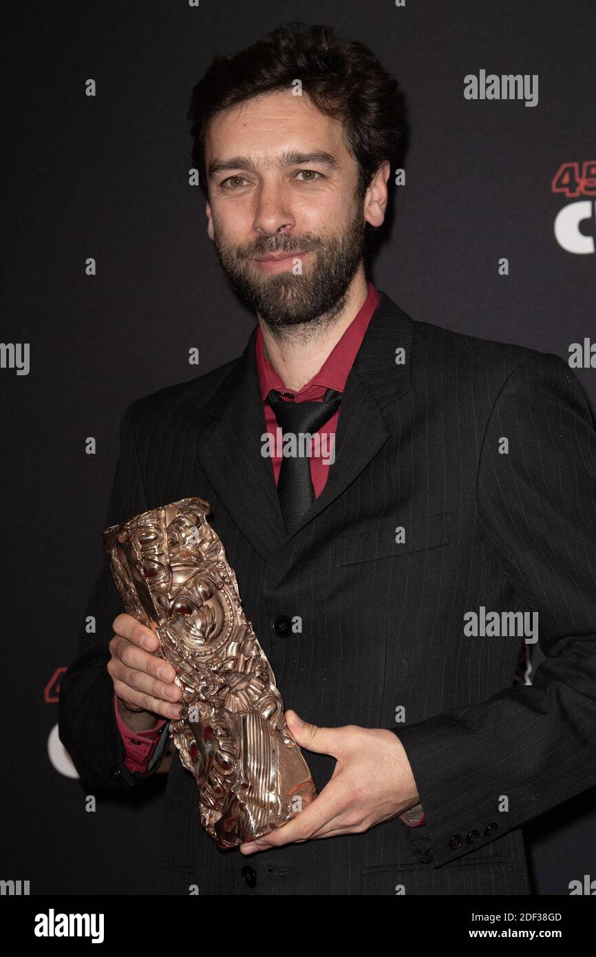 French Producer Amaury Ovise receives the Best Best Animated Film for her  performance in 'La nuit des sacs plastiques' during the Cesar Film Awards  2020 at Salle Pleyel on February 28, 2020