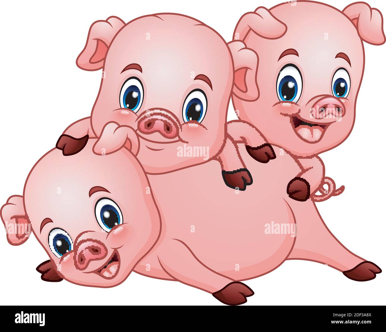 Vector Illustration of Three little pig cartoon Stock Vector Image & Art -  Alamy
