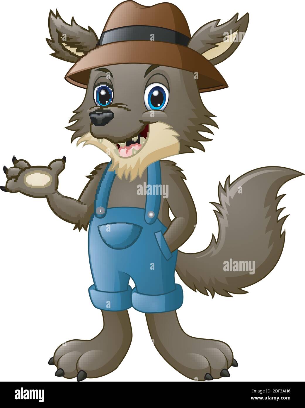 Vector Illustration of Cartoon werewolf waving Stock Vector Image & Art