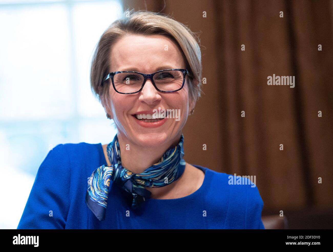 Emma Walmsley, CEO of GlaxoSmithKline, attends a meeting held by President Donald Trump with the Coronavirus Task Force and fellow pharmaceutical executives, at the White House in Washington, D.C. on March 2, 2020. Photo by Kevin Dietsch/Pool/ABACAPRESS.COM Stock Photo