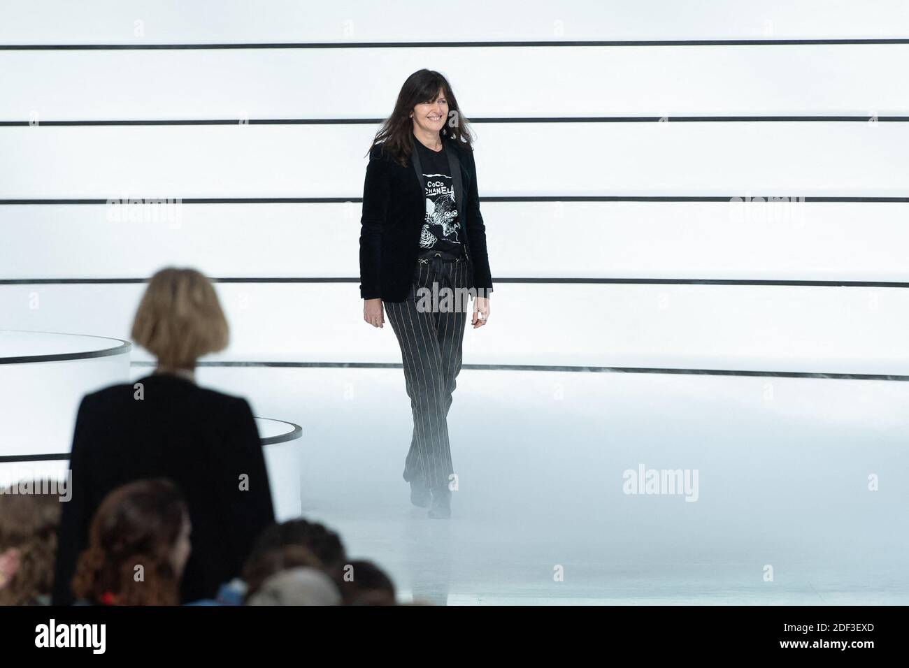 Designer Virginie Viard makes an appearance on the runway during the Chanel  show as part of the Paris Fashion Week Womenswear Fall/Winter 2020/2021 in  Paris, France on March 03, 2020. Photo by