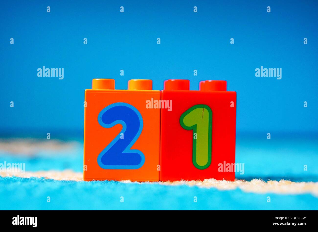 POZNAN, POLAND - Mar 03, 2016: Lego Duplo blocks showing the numbers ...