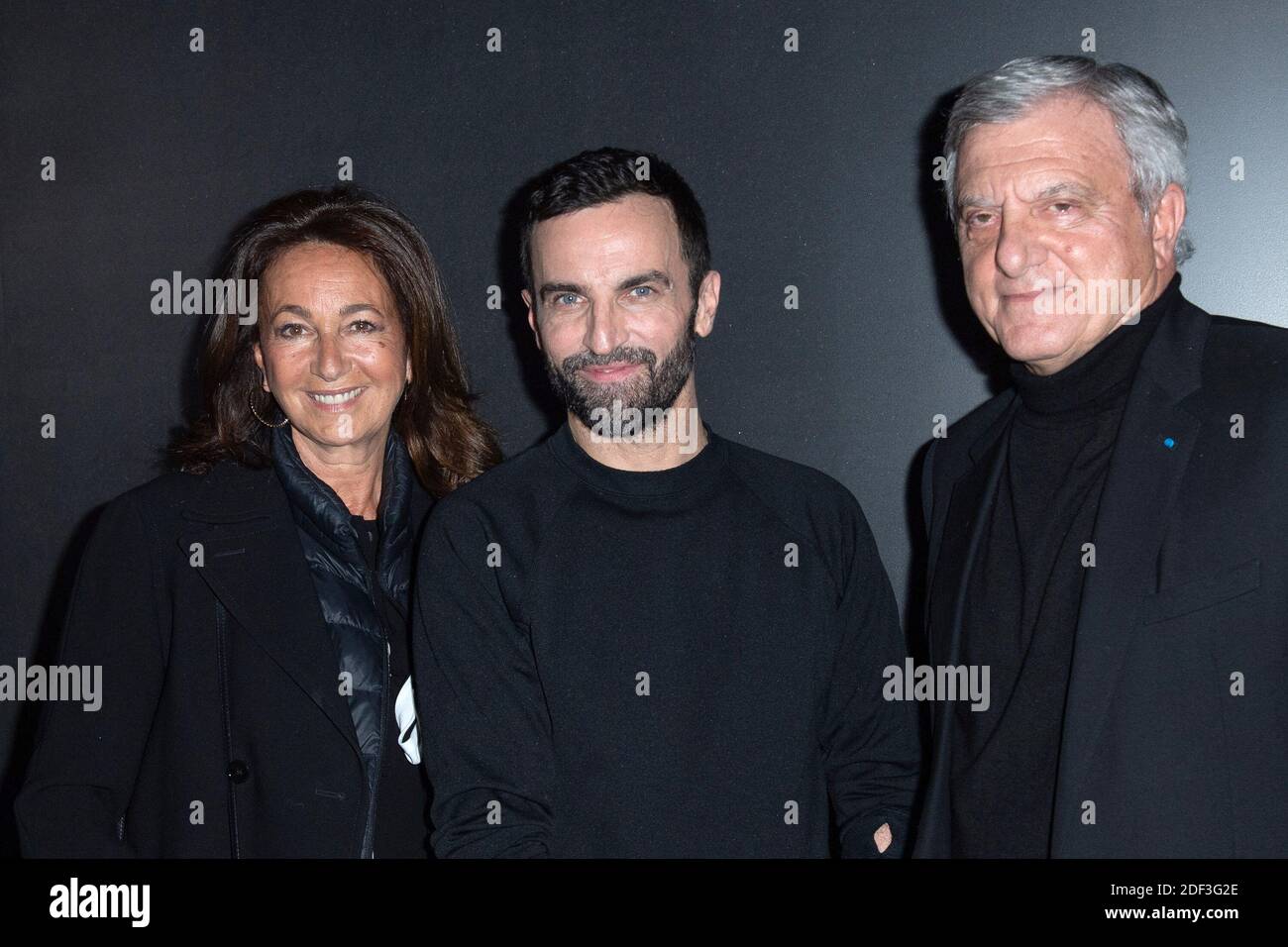 Nicolas Ghesquiere with Chief Executive Officer of LVMH Fashion Group  Sidney Toledano and his wife Katia Toledano attending the Louis Vuitton  show as part of the Paris Fashion Week Womenswear Fall/Winter 2020/2021