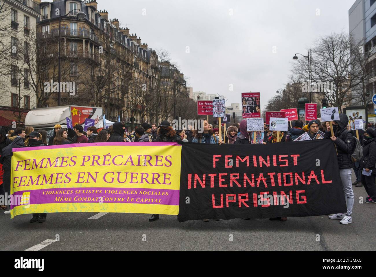 Women take part in a rally as part of the International Women's day in ...