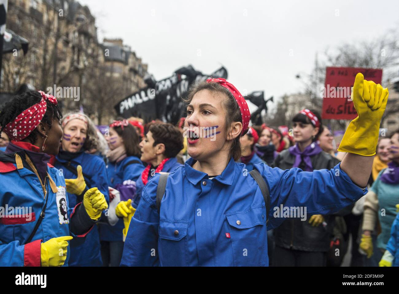 Women take part in a rally as part of the International Women's day in ...