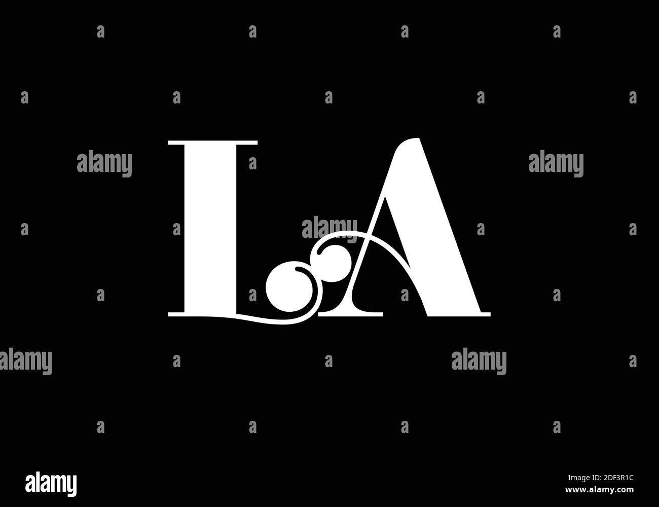 Initial Monogram Letter L A Logo Design Vector Template. L A Letter Logo Design Stock Vector