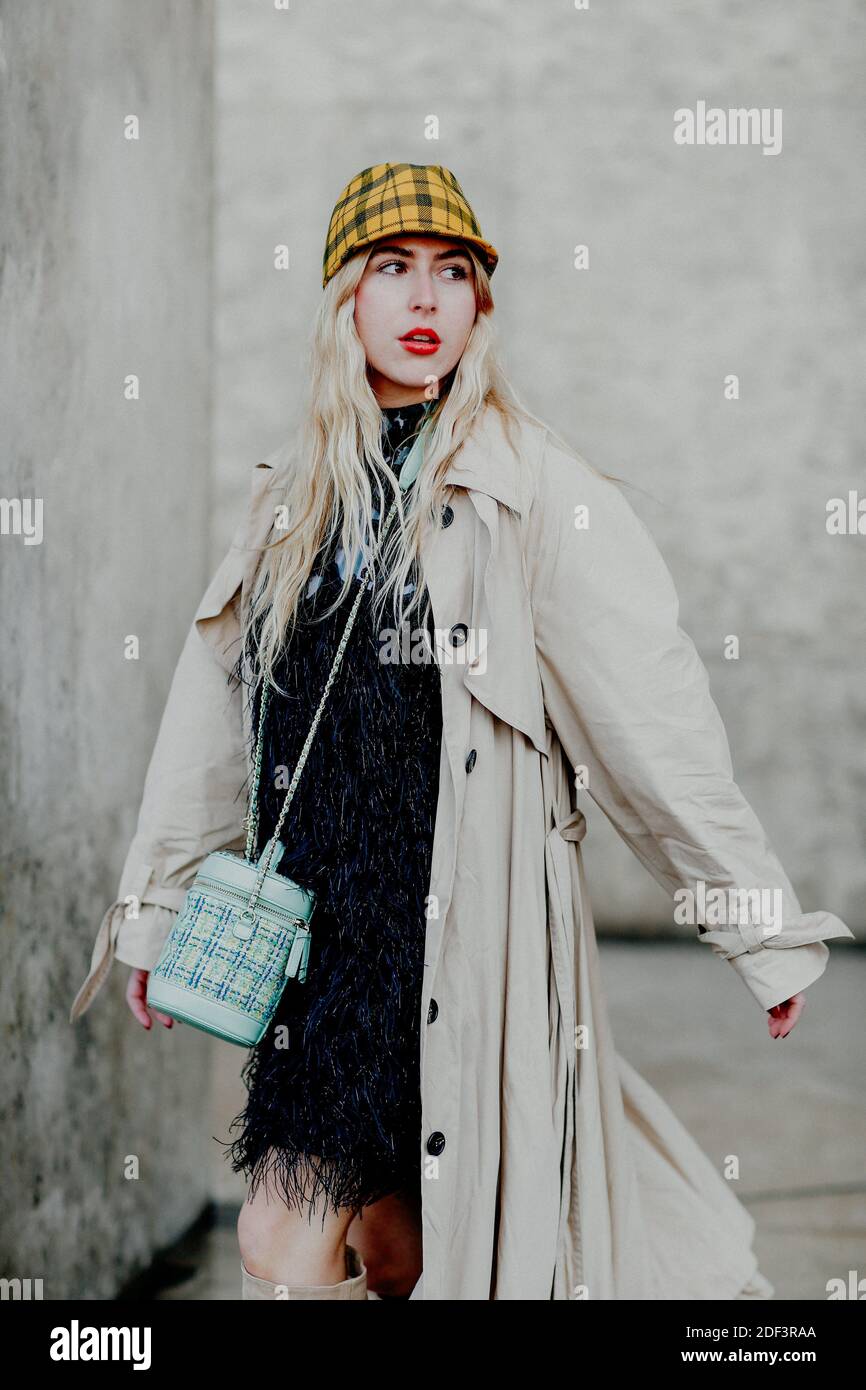 Street style, Emma Bonneaud arriving at Ingie Paris Fall Winter 2020-2021 show, held at Palais de Tokyo, Paris, France, on February 26th, 2020. Photo by Marie-Paola Bertrand-Hillion/ABACAPRESS.COM Stock Photo