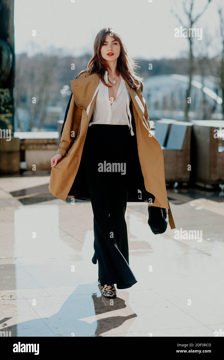 Street style, Mara Lafontan arriving at Ingie Paris Fall Winter 2020