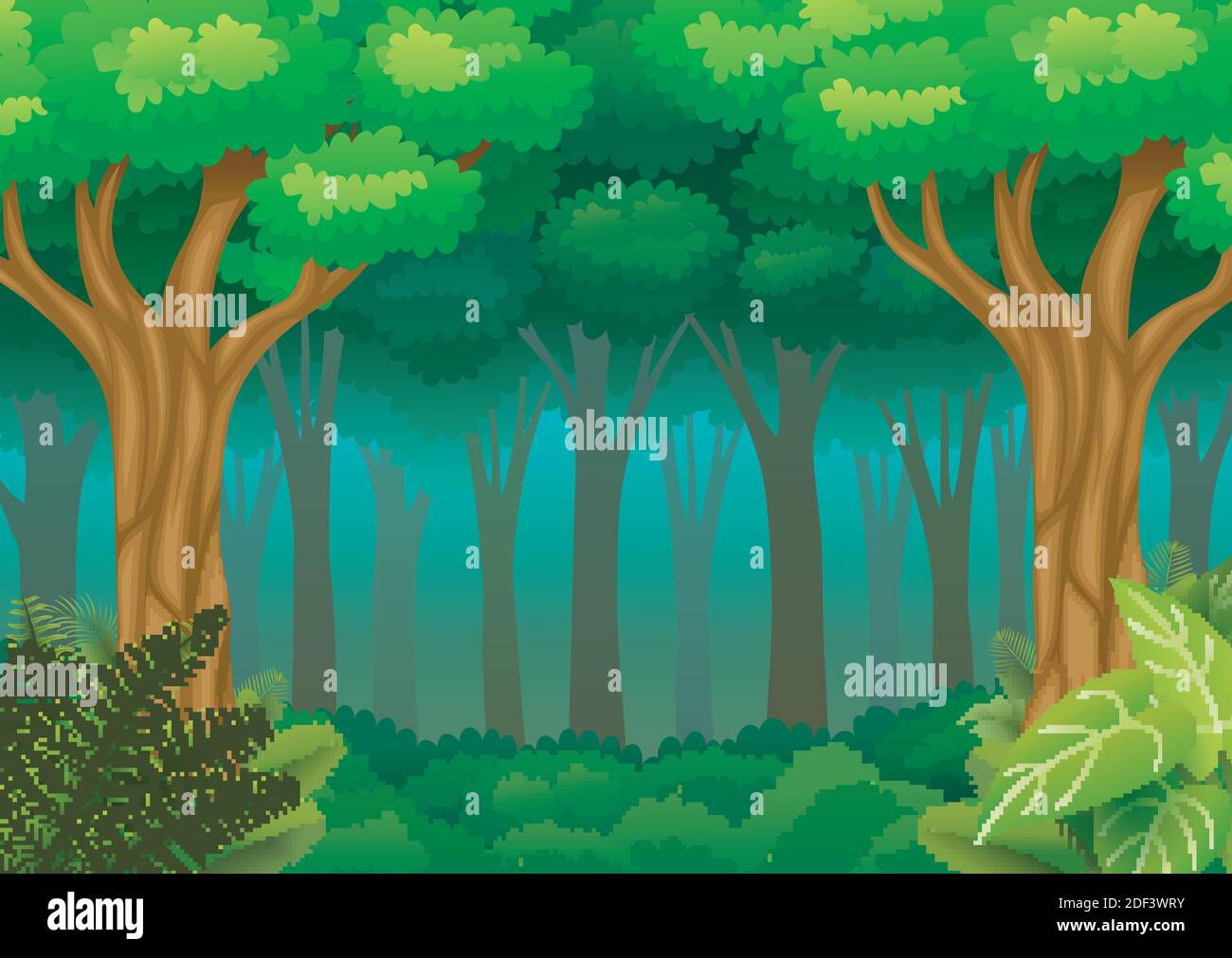 Vector illustration of Green forest background Stock Vector Image & Art