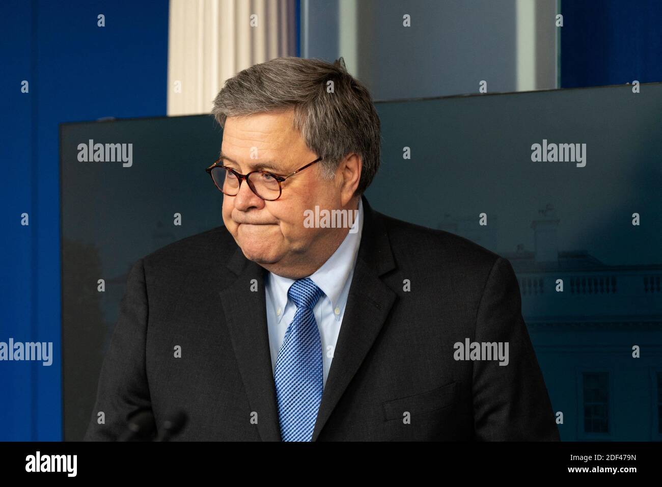 United States Attorney General William P. Barr participates in a news briefing by members of the Coronavirus Task Force at the White House on March 23, 2020 in Washington, DC, USA. Photo by Chris Kleponis/Pool/ABACAPRESS.COM Stock Photo