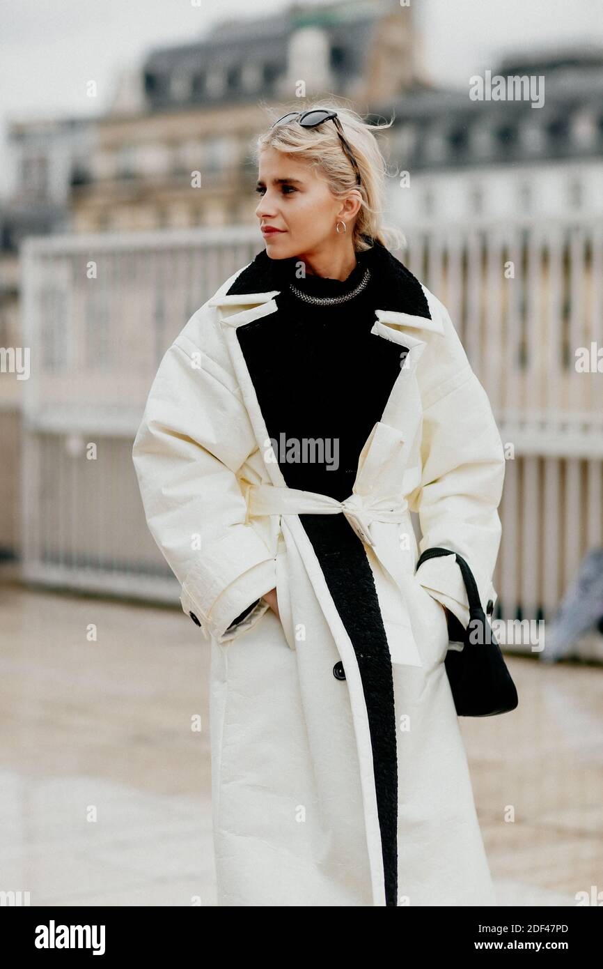 Street style, Caroline Daur arriving at Y Project Fall Winter 2020-2021  show, held at esplanade Jean Tossan, Montparnasse, Paris, France, on March  2nd, 2020. Photo by Marie-Paola Bertrand-Hillion/ABACAPRESS.COM Stock Photo  - Alamy
