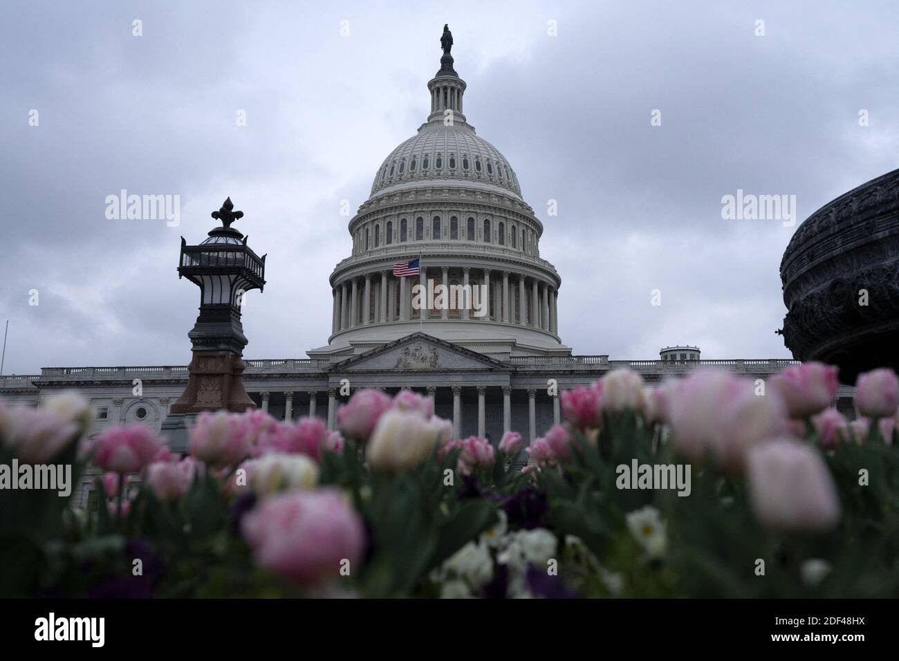 The United States Capitol is seen in Washington, DC, USA on Wednesday, March 25, 2020. The Senate is set to vote on a Coronavirus Stimulus Package after working late into the night on Tuesday to finalize a two trillion dollar deal. Photo by Stefani Reynolds/CNP/ABACAPRESS.COM Stock Photo