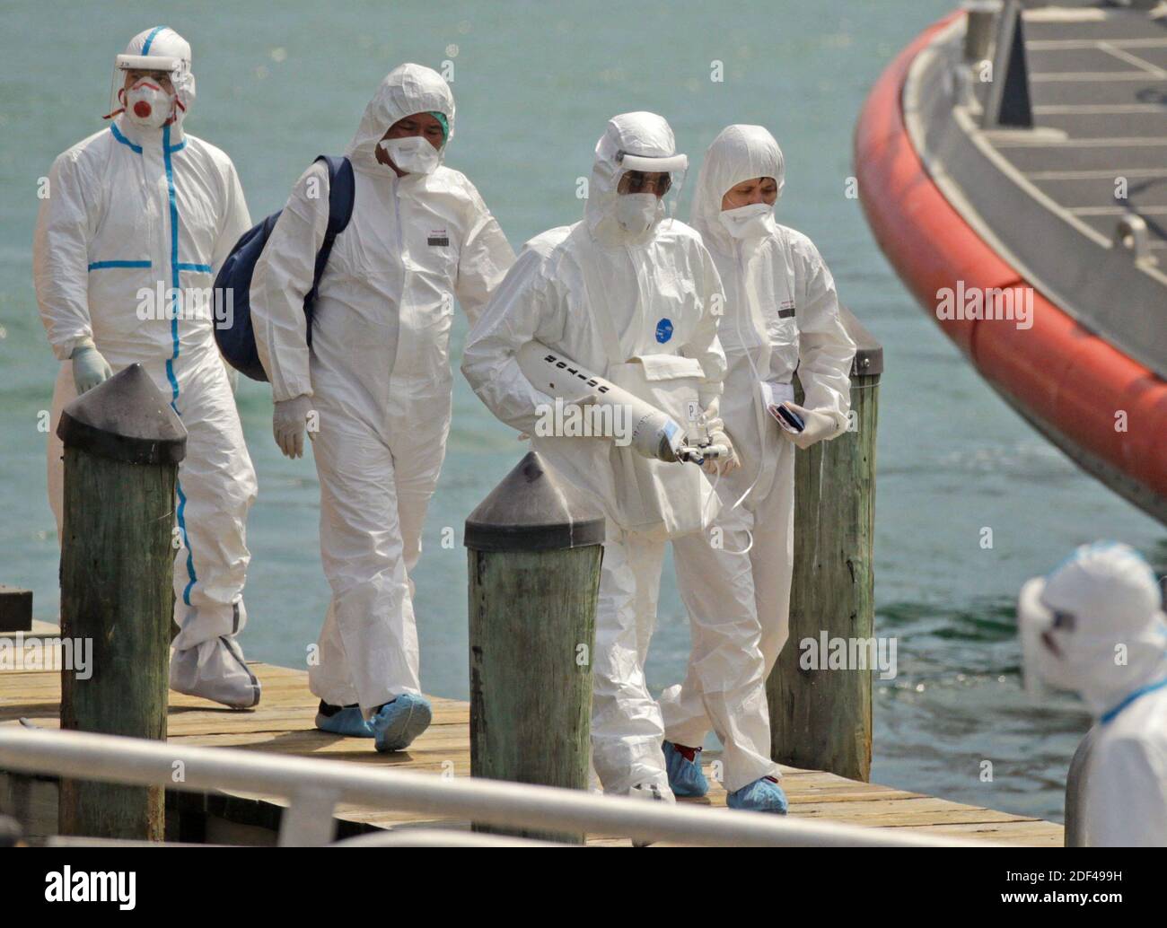 Crew members at coast guard station miami beach hi-res stock ...