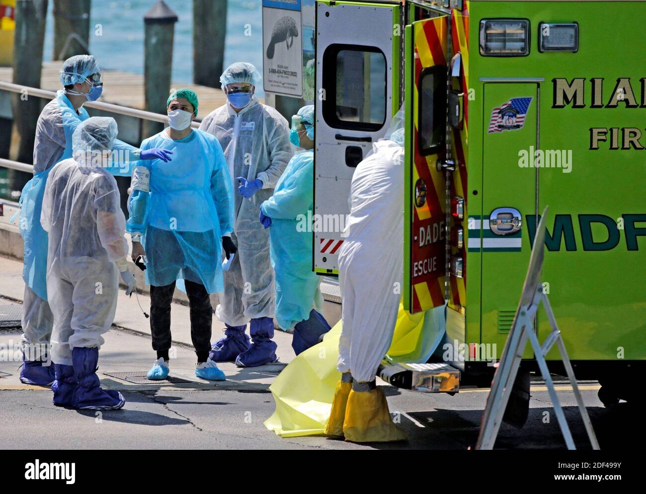 Crew members at coast guard station miami beach hi-res stock ...
