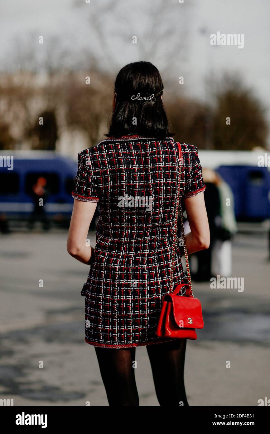 Street style, Brittany Xavier arriving at Chanel Fall Winter 2020