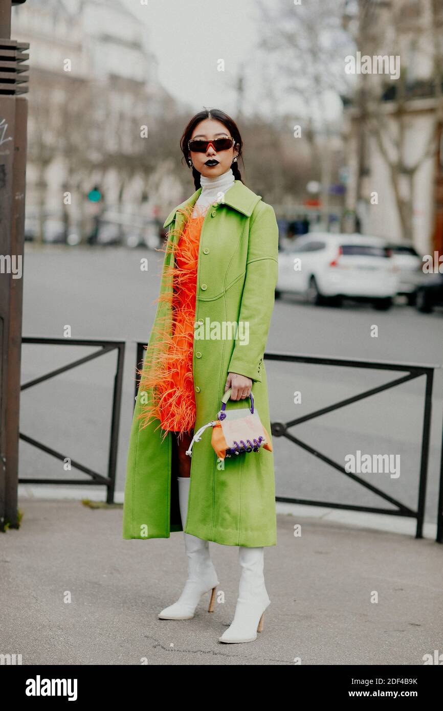 Street style, arriving at Miu Miu Fall Winter 2020-2021 show, held at Iena,  Paris, France, on March 3, 2020. Photo by Marie-Paola  Bertrand-Hillion/ABACAPRESS.COM Stock Photo - Alamy