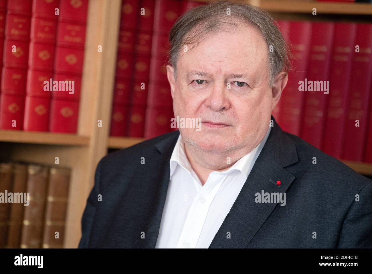 Lawyer Jean-Pierre Mignard poses at his office in Paris, France on March  02, 2020. Jean-Pierre Mignard was admitted to the Paris Bar in 1994.  Specialized in press and communication law, literary and