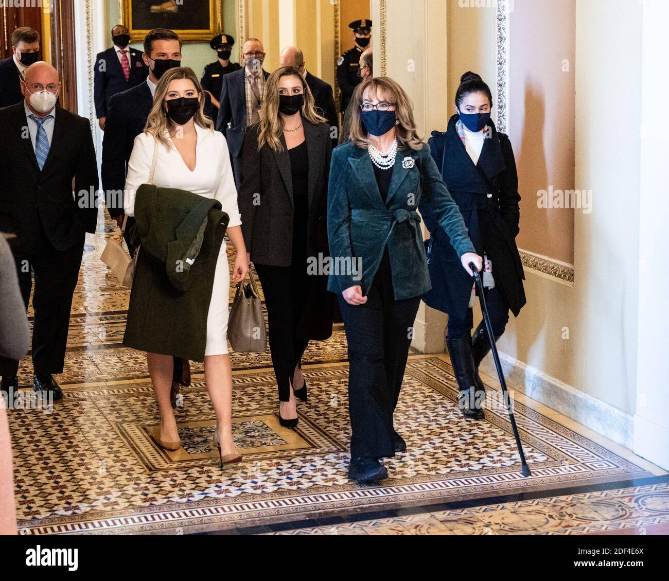 Washington United States 02nd Dec Scott Kelly Brother Of Mark Kelly Daughters Claudia Kelly And Claire Kelly And Former U S Representative Gabby Giffords D Az Wife Of Mark Kelly Leaving The Senate