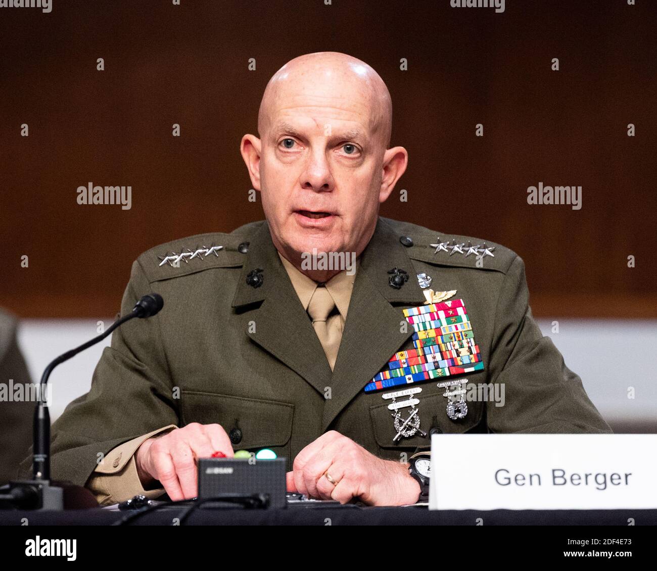 Washington, United States. 02nd Dec, 2020. General David H. Berger, USMC, Commandant Of The Marine Corps speaking at a hearing of the Senate Armed Services Committee. Credit: SOPA Images Limited/Alamy Live News Stock Photo