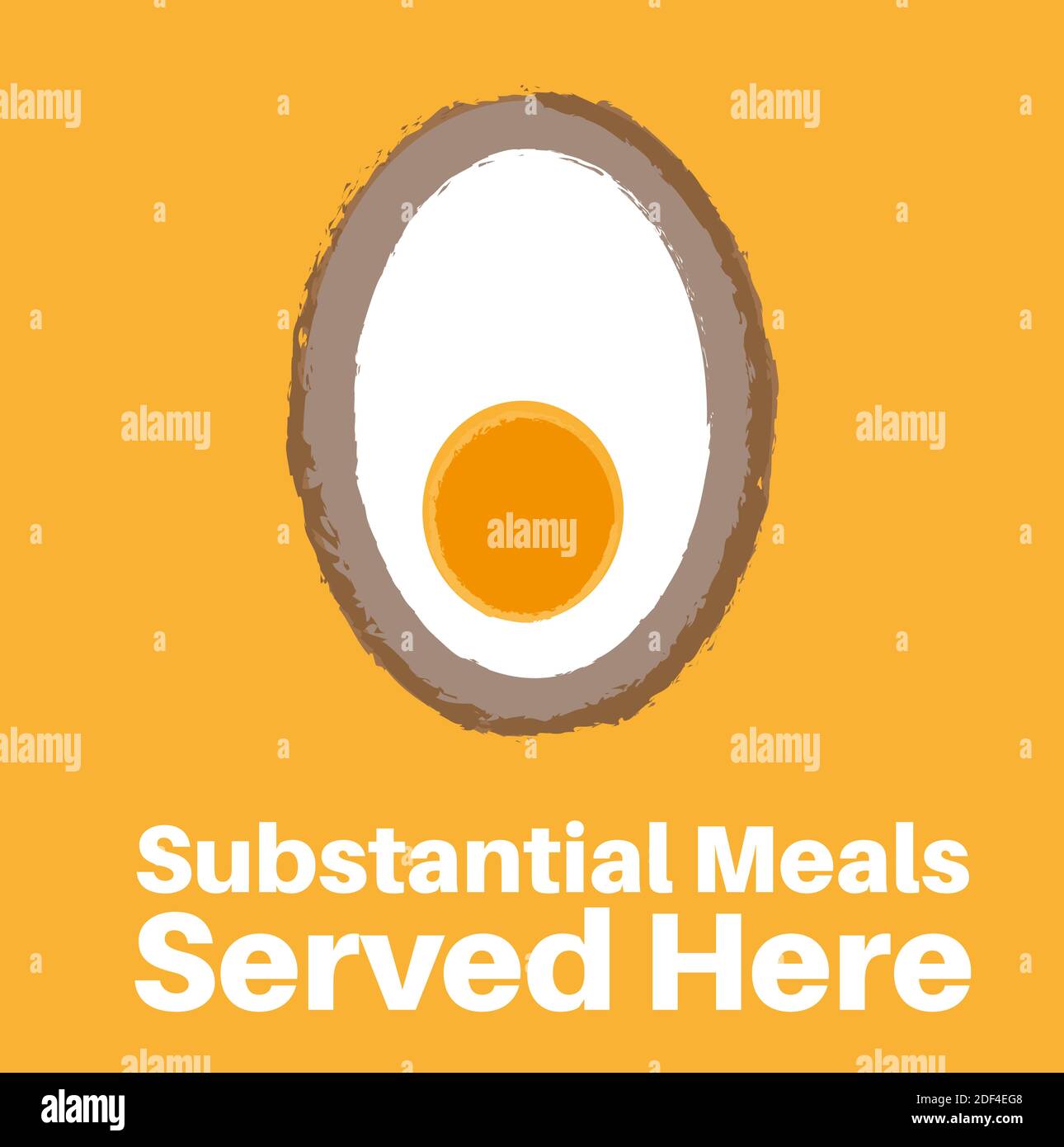 Scotch Eggs served here vector illustration on a yellow background Stock Vector