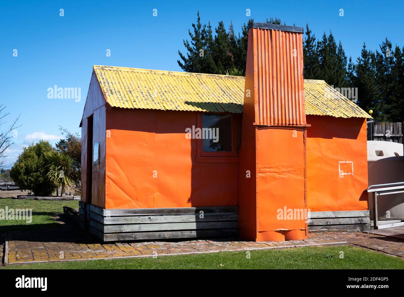 Historic backcountry hut used by hikers and hunters, Ongaonga museum, Central Hawkes Bay, North