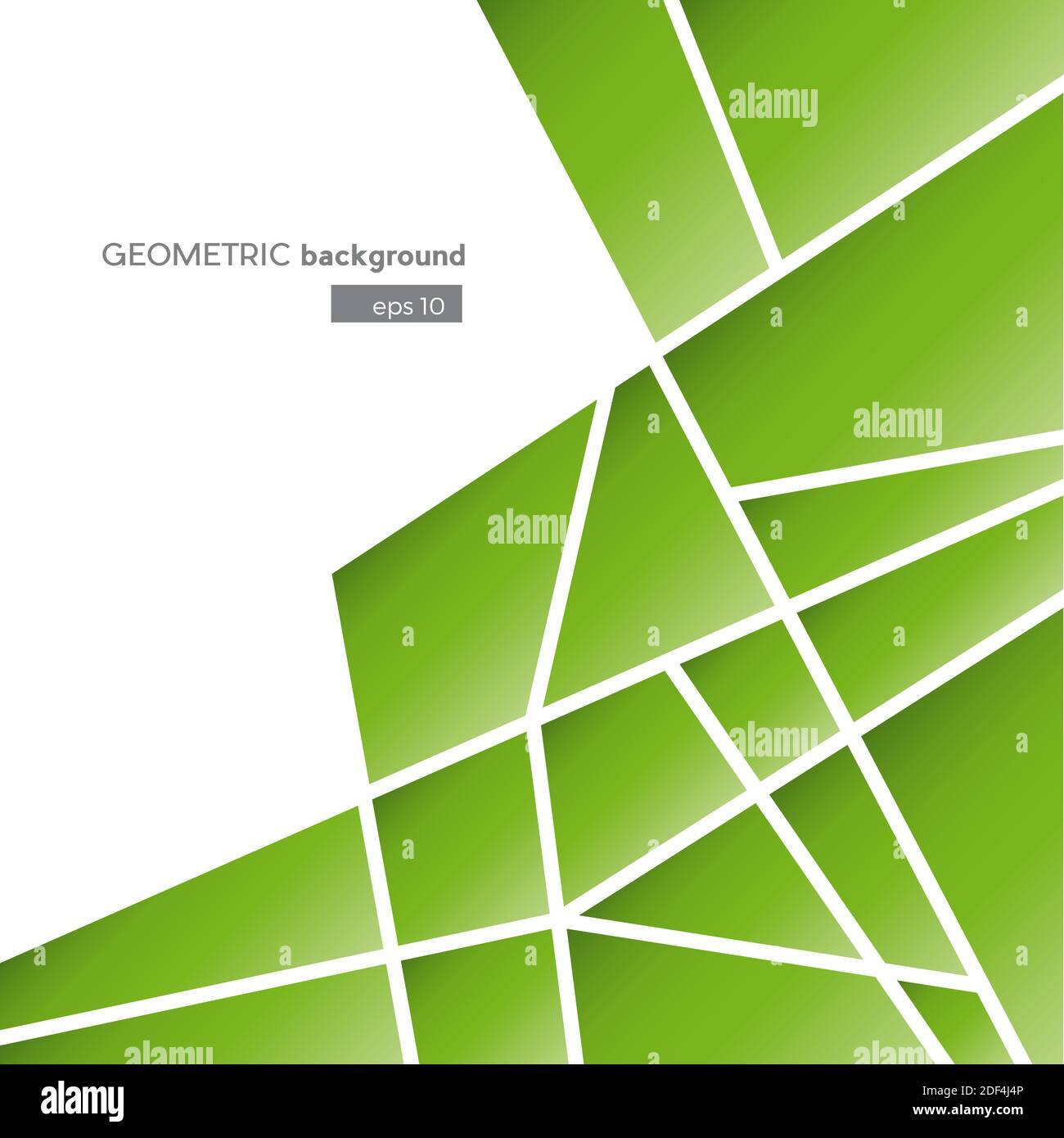 Geometric Abstract green polygons, vector background Stock Vector