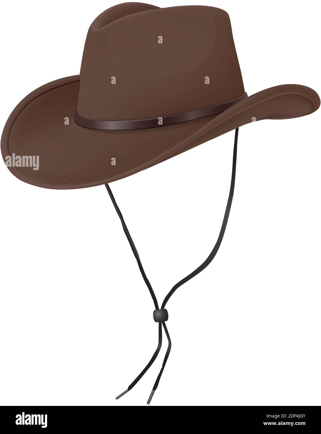 realistic vector cowboy hat. Isolated on white background. Stock Vector