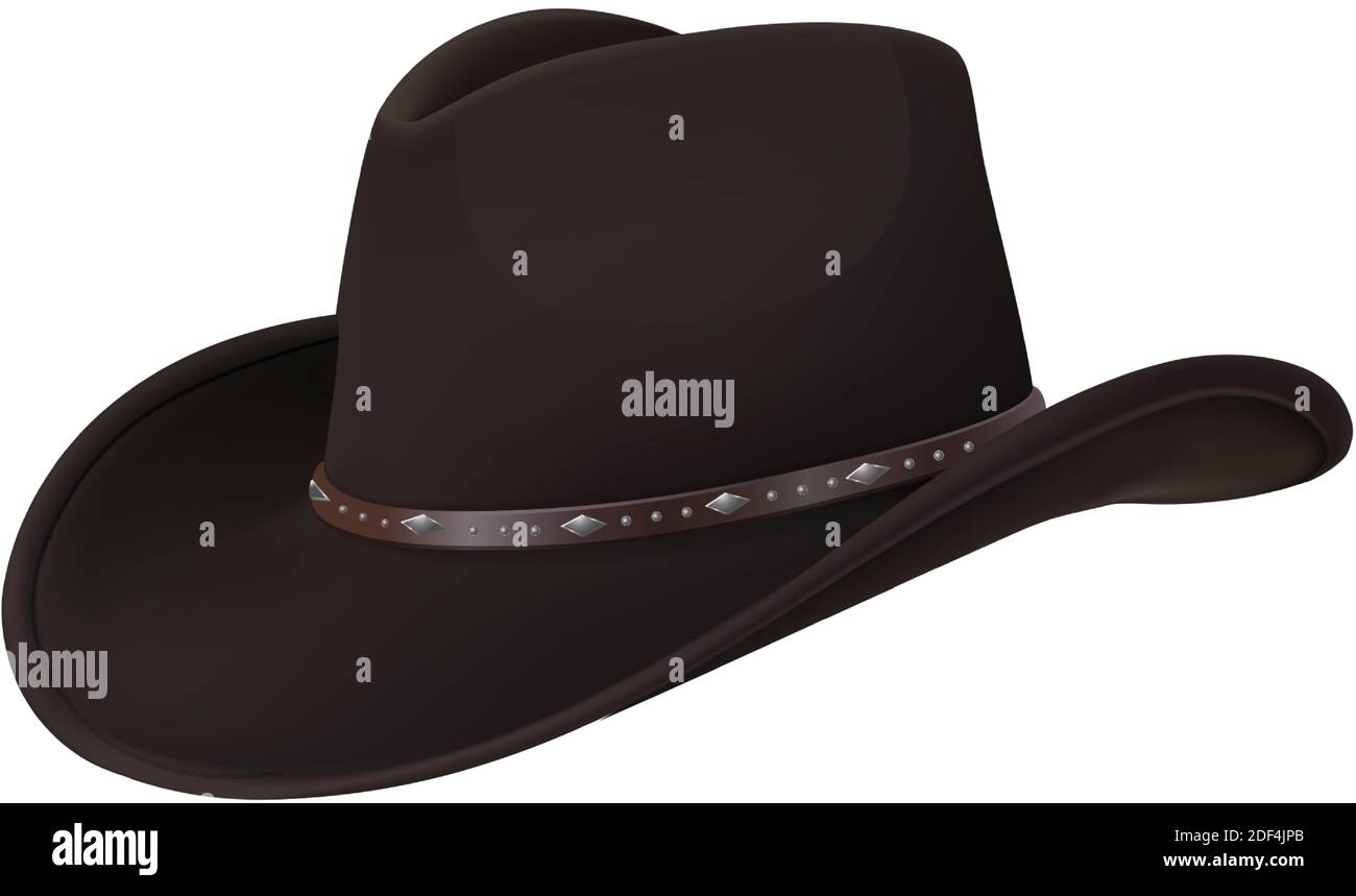 realistic vector cowboy hat. Isolated on white background. Stock Vector