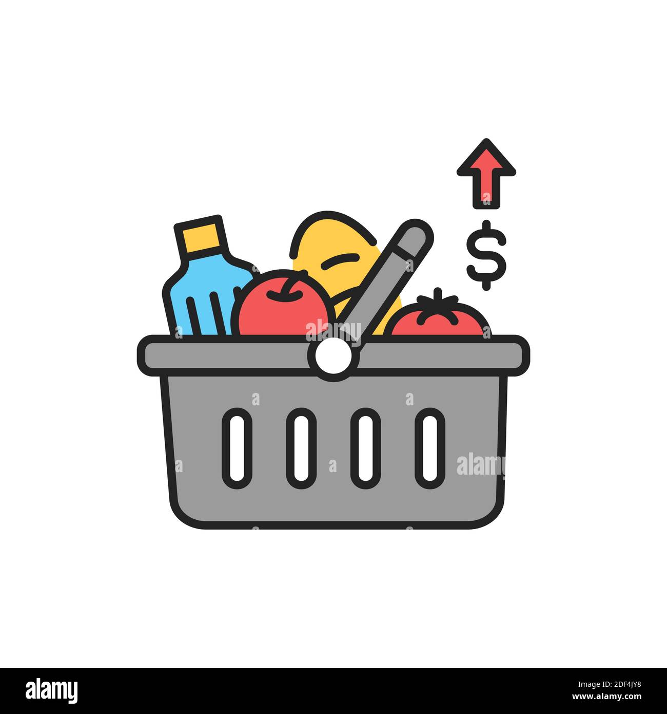 Download Rising food prices line color icon. Sign for web page, mobile app Stock Vector Image & Art - Alamy