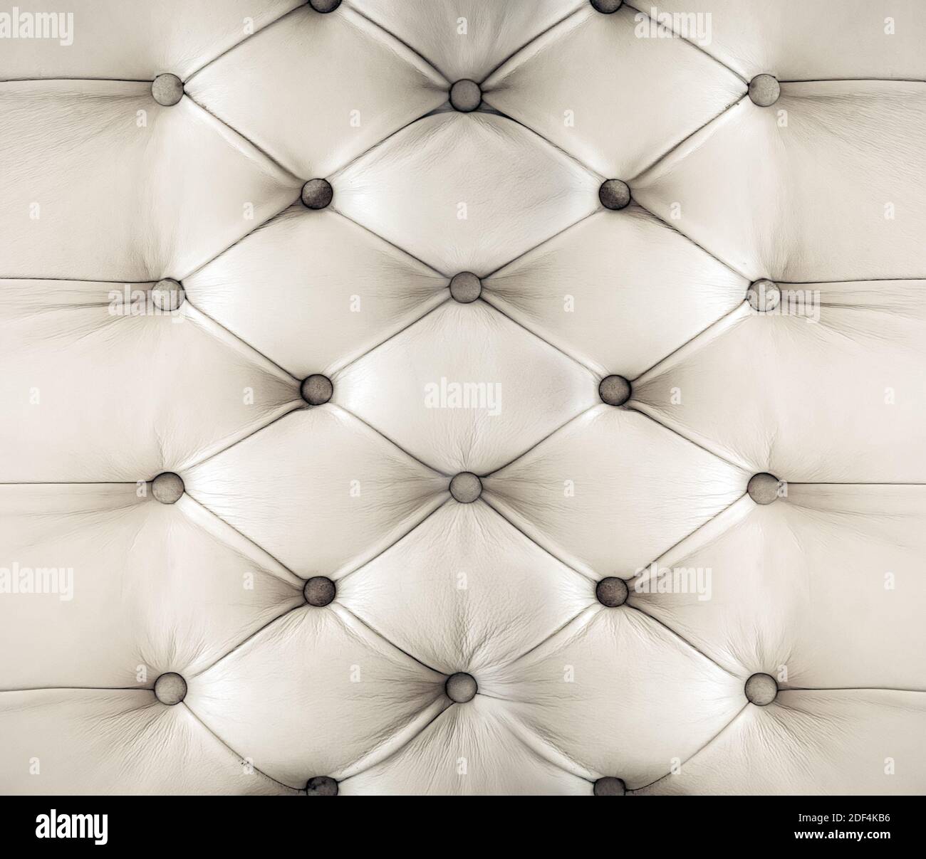 sofa leather white texture with buttons background Ivory decoration