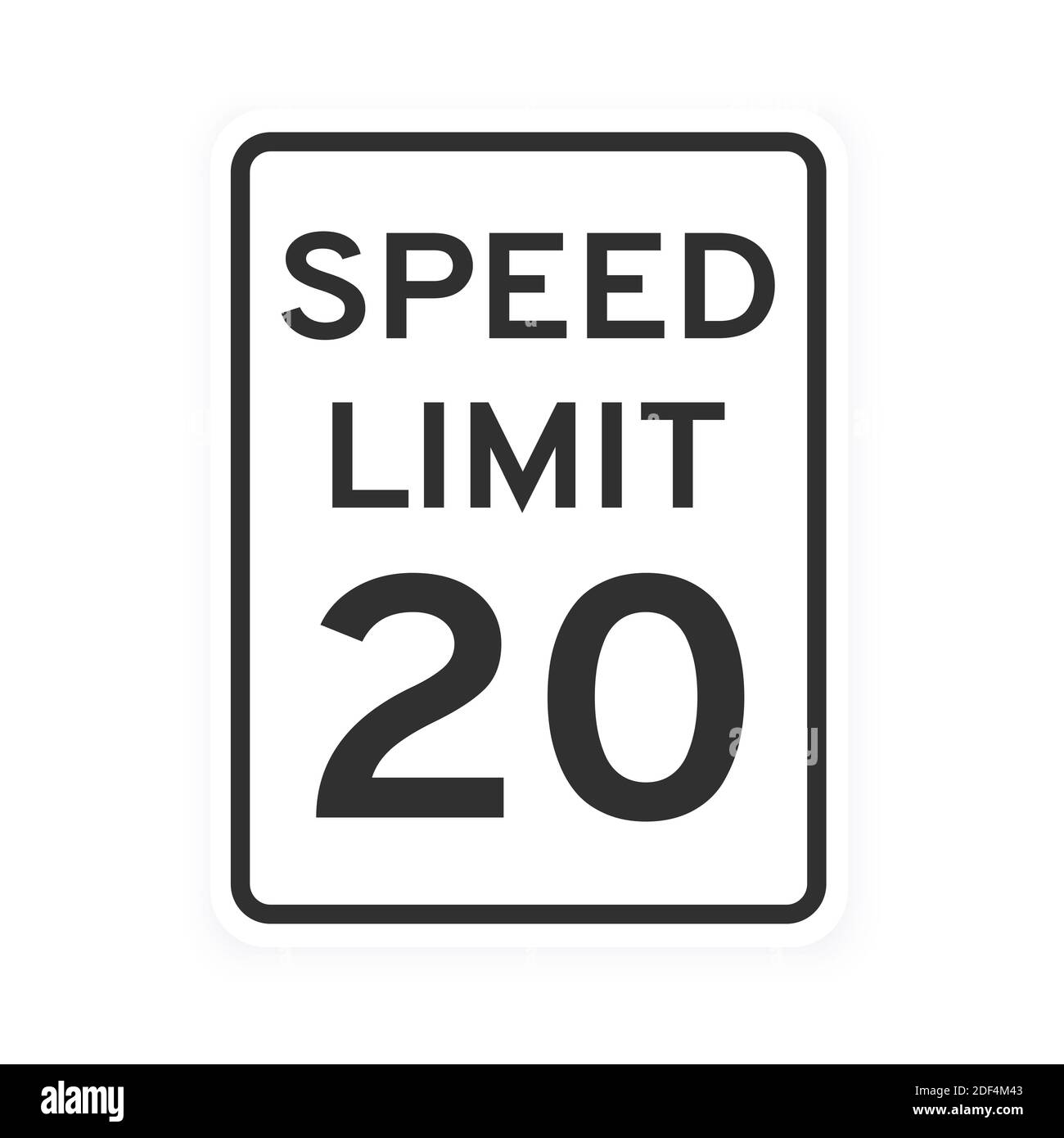 Speed limit 20 road traffic icon sign flat style design vector ...